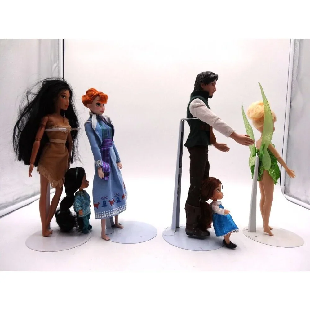 Disney Dolls Lot of 6 Prince and Princess, small and‎ Tall Pocahontas Tinkerbell
